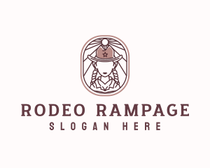 Hat Cowgirl Rodeo logo design