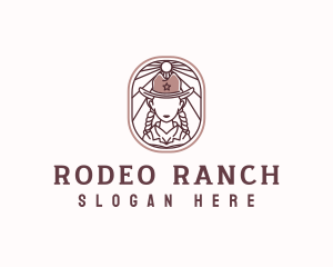 Hat Cowgirl Rodeo logo design