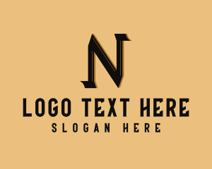 Brown Serif Letter N logo