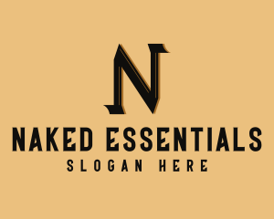 Brown Serif Letter N logo design