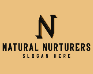 Brown Serif Letter N logo design