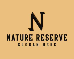 Brown Serif Letter N logo design