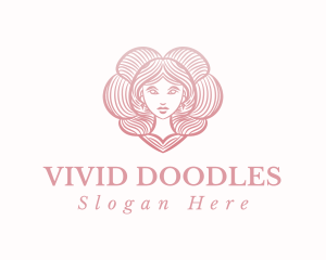 Pink Beauty Goddess Hair logo design