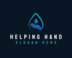 Water Hand Droplet logo design