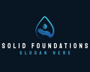 Water Hand Droplet logo