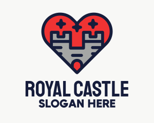 Heart Castle Tower logo design