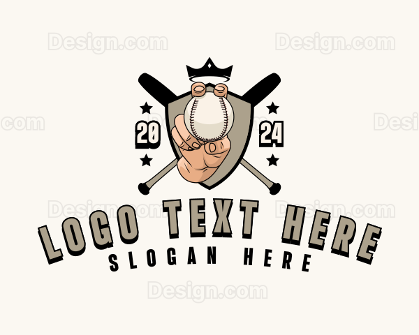 Baseball Pitcher Shield Logo