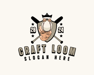 Baseball Pitcher Shield Logo