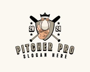 Baseball Pitcher Shield logo