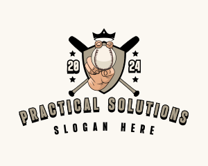 Baseball Pitcher Shield logo design