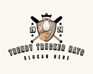 Baseball Pitcher Shield logo design