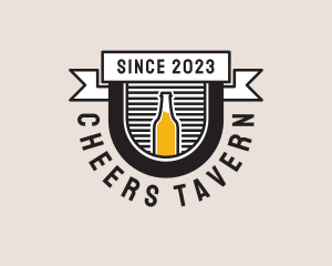 Beer Pub Bottle Banner logo