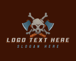 Axe Skull Skeleton Logo