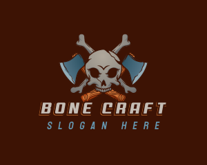 Axe Skull Skeleton logo design