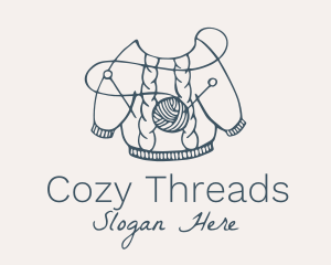 Wool Sweater Knitting  logo design