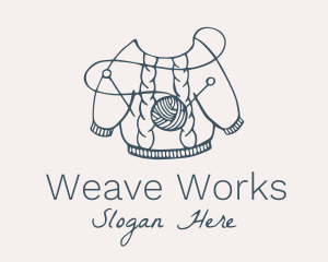 Wool Sweater Knitting  logo design