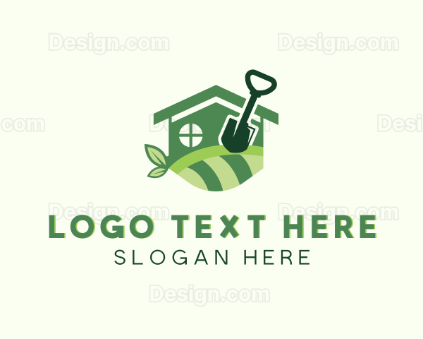 House Shovel Backyard Gardening Logo