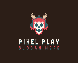 Arcade Pixel Skull logo