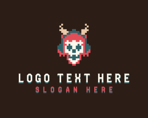 Arcade - Arcade Pixel Skull logo design