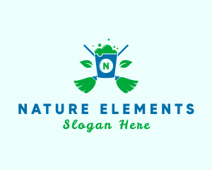 Natural Sanitation Cleaning logo design