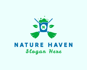 Natural Sanitation Cleaning logo design