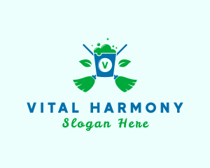 Natural Sanitation Cleaning logo design