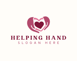 Hands Heart Love logo design