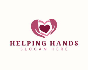 Hands Heart Love logo design