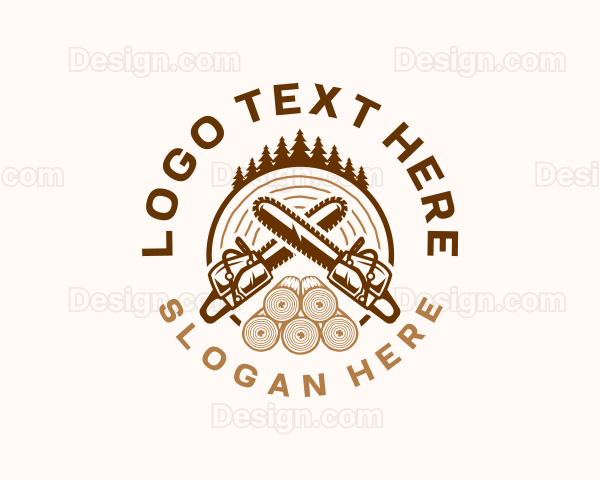 Chainsaw Wood Forest Logo