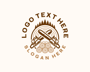 Chainsaw Wood Forest Logo