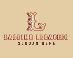 Retro Boutique Studio Letter L logo design