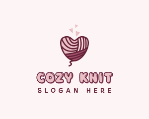 Heart Knitting Yarn logo design