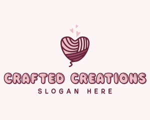 Heart Knitting Yarn logo design