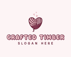 Heart Knitting Yarn logo design