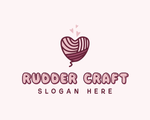 Heart Knitting Yarn logo design