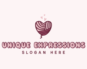 Heart Knitting Yarn logo design