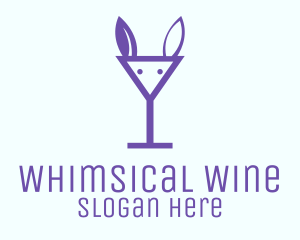 Rabbit Martini Glass logo design