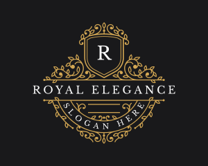 Floral Royal Shield logo design