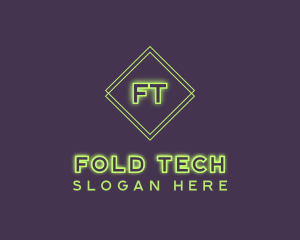 Neon Futuristic Tech  logo design