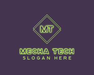 Neon Futuristic Tech  logo design