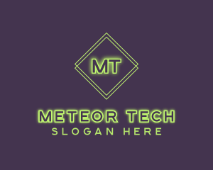 Neon Futuristic Tech  logo design