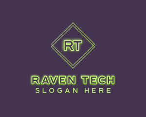 Neon Futuristic Tech  logo design