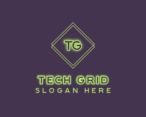 Neon Futuristic Tech  logo design