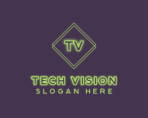 Glowing Futuristic Tech  logo