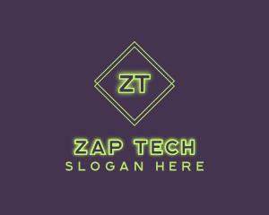 Neon Futuristic Tech  logo design