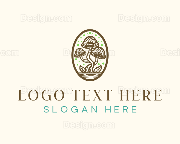 Whimsical Mushroom Plant Logo