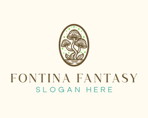 Whimsical Mushroom Plant logo design