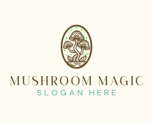 Whimsical Mushroom Plant logo