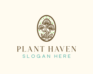 Whimsical Mushroom Plant logo design