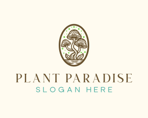 Whimsical Mushroom Plant logo design